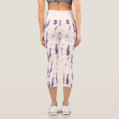 Leggings Capri Aquarelle lavande et conception de points (Verso)