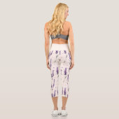 Leggings Capri Aquarelle lavande et conception de points (Verso)