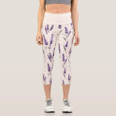 Leggings Capri Aquarelle lavande et conception de points (Recto)