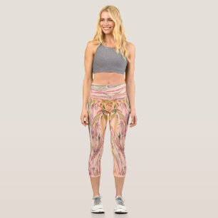 Leggings Capri Aquarelle numérique d'origine Bambou Capri Jambes