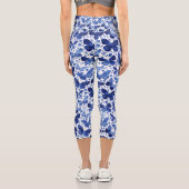 Leggings Capri Aquarelle papillon Indigo Blue (Verso)