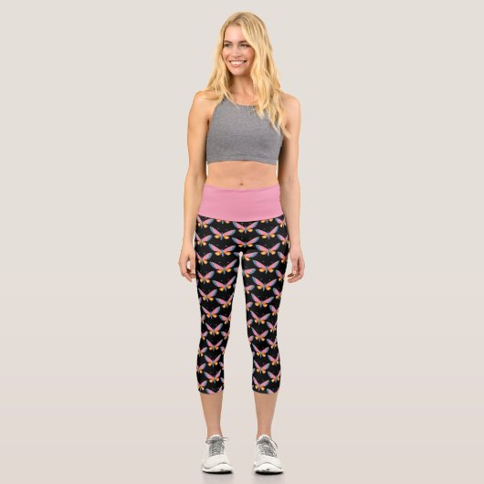 Leggings Capri Aquarelle Papillon maigre (Recto)