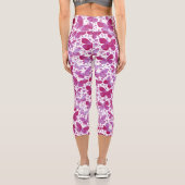 Leggings Capri Aquarelle papillon Motif rose (Verso)