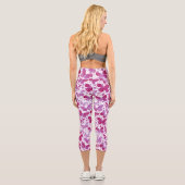 Leggings Capri Aquarelle papillon Motif rose (Verso)