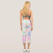 Leggings Capri Aquarelle Pastel Rainbow Tie Dye (Verso)