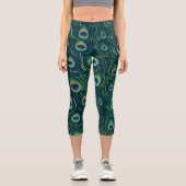 Leggings Capri Aquarelle Peacock Motif (Recto)