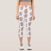 Leggings Capri Aquarelle peinte à la main Floral (Recto)
