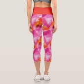 Leggings Capri Aquarelle Rose Orange Abstrait (Verso)