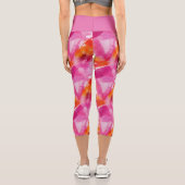 Leggings Capri Aquarelle Rose Orange Abstrait (Verso)