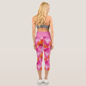 Leggings Capri Aquarelle Rose Orange Abstrait (Verso)