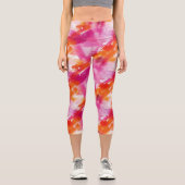 Leggings Capri Aquarelle rose orange Abstrait (Recto)