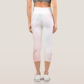 Leggings Capri Aquarelle rose romantique Floral (Verso)