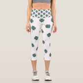 Leggings Capri Aquarelle verte à quatre feuilles (Recto)