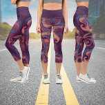 Leggings Capri Aquarelle violette et colorée<br><div class="desc">Belle aquarelle tourbillonne sur les leggings avec une palette violette. Choisissez parmi plusieurs couleurs différentes et les assortissez avec le débardeur et le tapis de yoga pour un ensemble complet.</div>