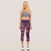 Leggings Capri Aquarelle violette et colorée (Recto)