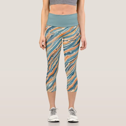 Leggings Capri Aquarelles baignées de soleil (Recto)