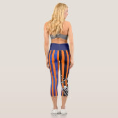 Leggings Capri Araignée de squelette Éffrayante d'Halloween viole (Verso)