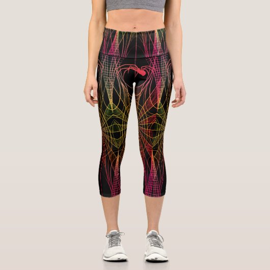 Leggings Capri Araignées et aiguilles Capris haut taille (Recto)