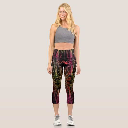 Leggings Capri Araignées et aiguilles Capris haut taille (Recto)