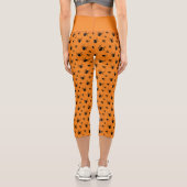 Leggings Capri Araignées Halloween motif noir et orange (Verso)