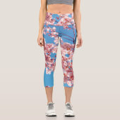 Leggings Capri Arbre à fleurs de cerisier Sakura (Recto)