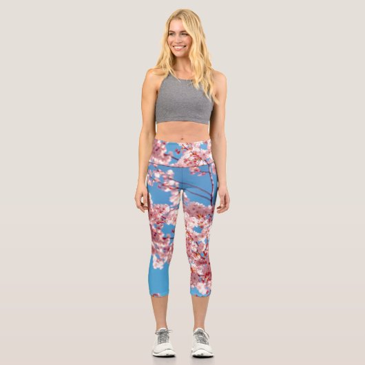 Leggings Capri Arbre à fleurs de cerisier Sakura (Recto)