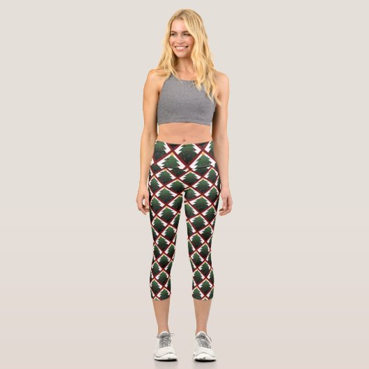 Leggings Capri Arbre de Noël (Recto)