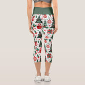Leggings Capri Arbre de Noël, cadeaux, sucre de canne (Verso)