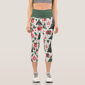 Leggings Capri Arbre de Noël, cadeaux, sucre de canne (Recto)