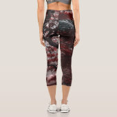 Leggings Capri Arbre rouge en fleurs de cerisiers (Verso)