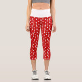 Leggings Capri Arbres de Noël blancs avec cadeaux Motif haut (Recto)