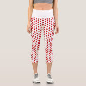 Leggings Capri Arbres de Noël rouges sur Motif Arrière - plan bla (Recto)