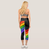 Leggings Capri Arc-en-ciel Diagonal Stripe Noir (Verso)