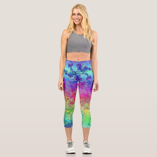 Leggings Capri Arc-en-ciel grungy (Recto)