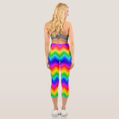 Leggings Capri Arc-en-ciel horizontal Chevron Zigzag motif de ban (Verso)