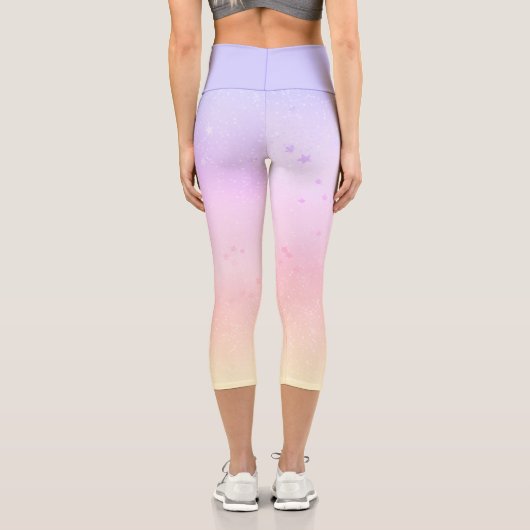 Leggings Capri Arc en ciel Pastel Gradient Starry Galaxy Yoga (Verso)