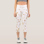 Leggings Capri Arche d'or de Noël blanc moderne hiver (Recto)