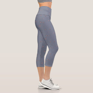 Leggings Capri Ardoise + Fleurs dentées