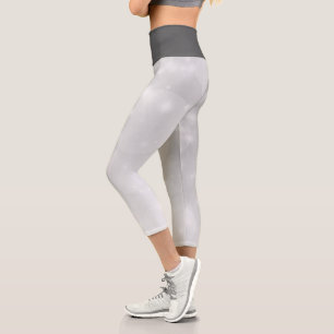 Leggings Capri Argent Et Gris