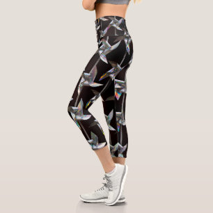 Leggings Capri Argent iridescente mouvement torsion puissance du 