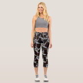 Leggings Capri Argent iridescente mouvement torsion puissance du  (Recto)