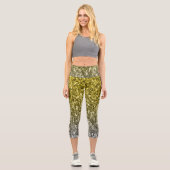 Leggings Capri Argent or brillant foncé parties scintillant ombre (Recto)