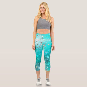 Leggings Capri Arrière - plan à huile Turquoise de la menthe