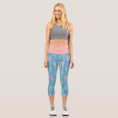 Leggings Capri Arrière - plan Boho Rose Flèche Bleu (Recto)