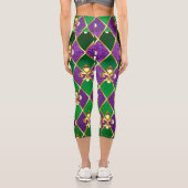 Leggings Capri Arrière - plan de bijoux Mardi Gras (Verso)