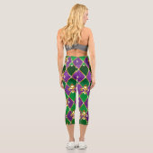 Leggings Capri Arrière - plan de bijoux Mardi Gras (Verso)