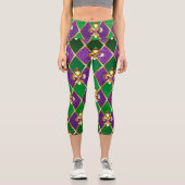 Leggings Capri Arrière - plan de bijoux Mardi Gras (Recto)