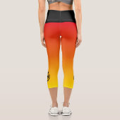 Leggings Capri Arrière - plan de coucher de soleil de répétition (Verso)