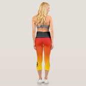 Leggings Capri Arrière - plan de coucher de soleil de répétition (Verso)