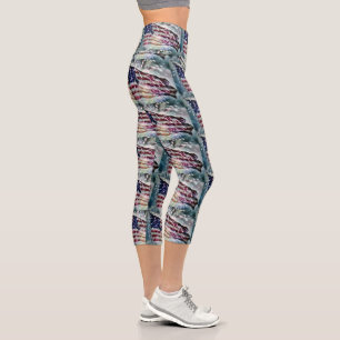 Leggings Capri Arrière-plan Fireworks